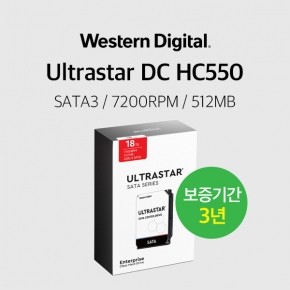 WD 울트라스타 18TB Ultrastar DC HC550 WUH721818ALE6L4 1PACK