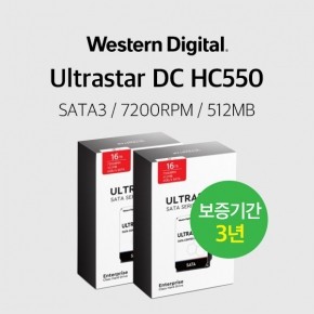 WD 울트라스타 16TB Ultrastar DC HC550 WUH721816ALE6L4 2PACK