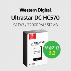 WD 울트라스타 22TB Ultrastar DC HC570 WUH722222ALE6L4 1PACK